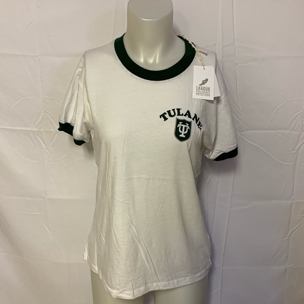 NCAA Tulane University Green Wave Ringer T-Shirt